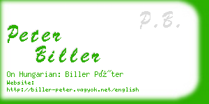 peter biller business card